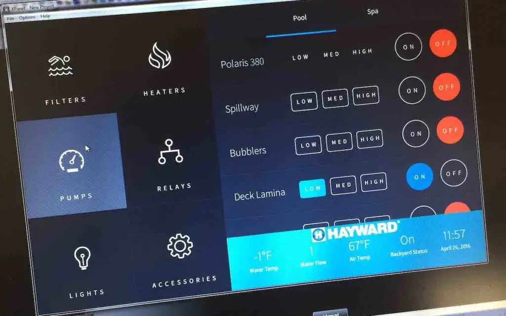 Pool Controls Tablet