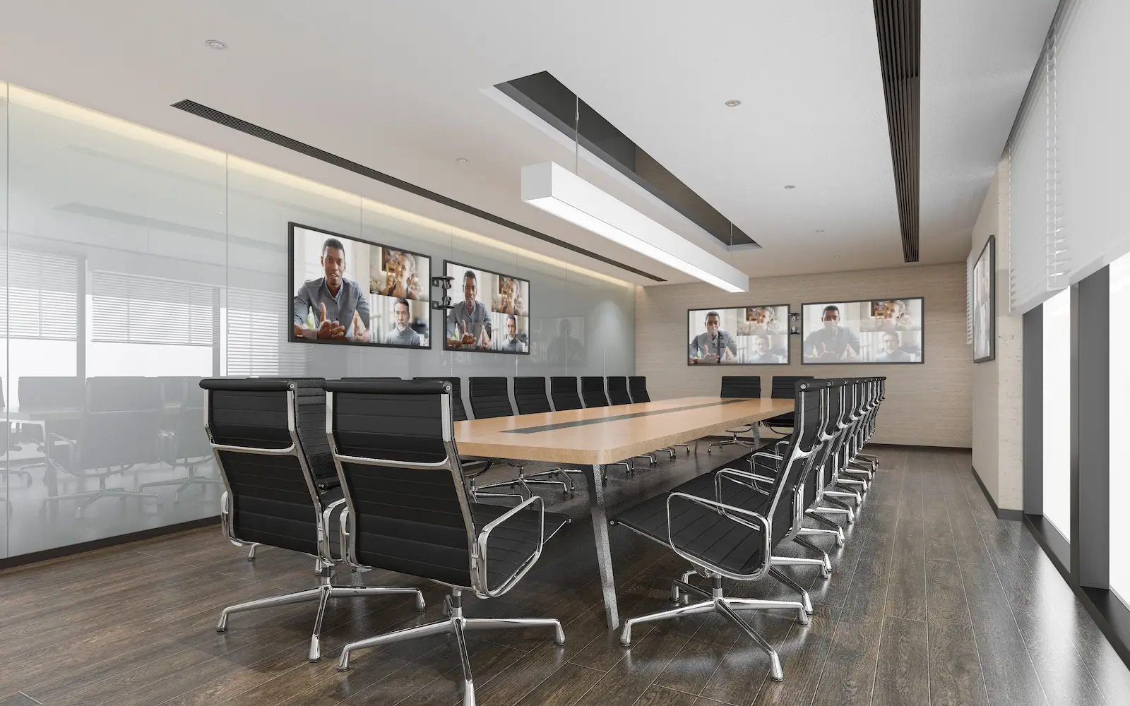 Ań office with a custom commercial audio system